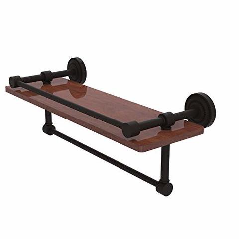 Allied Precision Industries Allied Brass Dt-1Tb-16-Gal-Irw Dottingham Collection 16 Inch Ipe Ironwood Gallery Rail And Towel Bar Wood Shelf