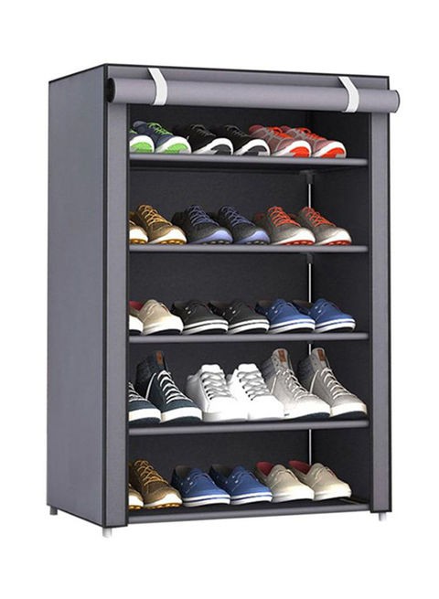 Almufarrej 5-Layer Shoe Rack Grey 60X90X30cm