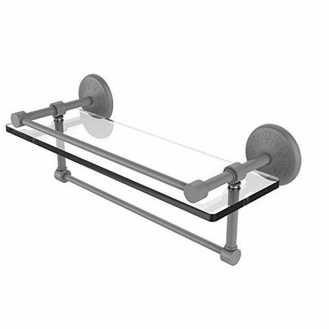 Allied Precision Industries Allied Brass Mc-1Tb/16-Gal 16 Inch Gallery Towel Bar Glass Shelf, Matte Gray