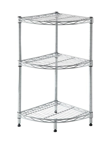 Cameltough - Corner Wire Rack 3 Shelf Chrome - 35 x 70 x 35 cm - HTC-WR610