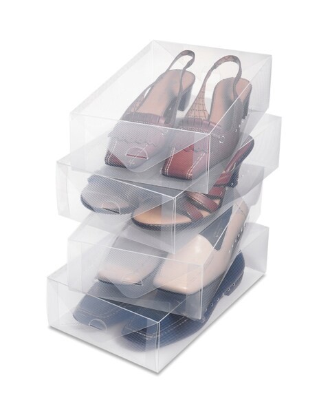 Whitmor Clear Women Shoe Boxes Set Of 4