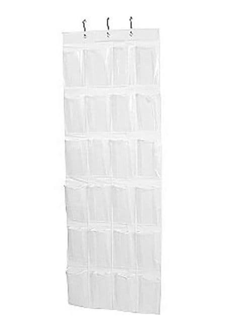 Generic 24 Pocket Over The Door Shoe Organizer White