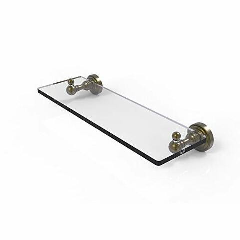 Allied Precision Industries Allied Brass Wp-1/16 Waverly Place Collection 16 Inch Vanity Beveled Edges Glass Shelf, Antique Brass