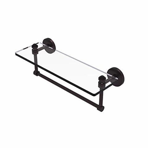 Allied Precision Industries Allied Brass Sb-1Tb/16-Abz Glass Shelf With Towel Bar, 16-Inch X 5-Inch