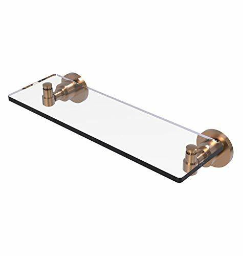 Allied Precision Industries Allied Brass Ws-1/16 Washing Square Collection 16 Inch Vanity Beveled Edges Glass Shelf, Brushed Bronze