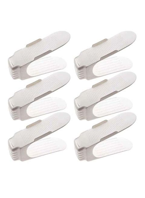 6-Piece Shoe Organizer Set White 10x14x25centimeter