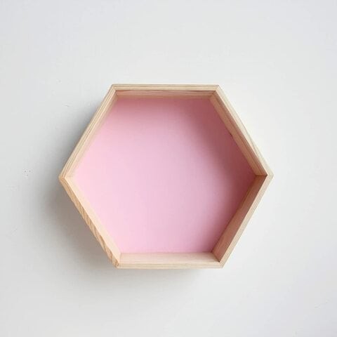 Generic Home Decor, Hexagon Shelf, Pink