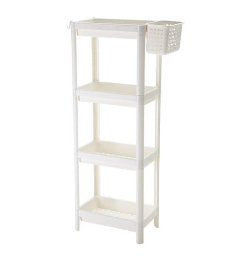 ZENHOME 4-Tier Shelf Over Basket Storage Rack White