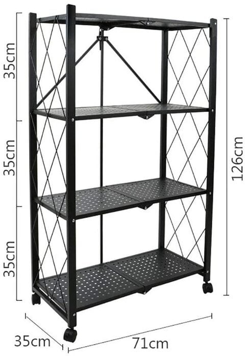 Nar 4-Tire Kitchen Microwave Racks Shelving Storage Unit Foldable Bread Racks(B-4 Layer)