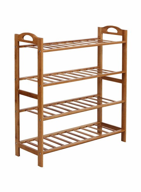 4-Tier Shoe Rack Organizer Natural Bamboo