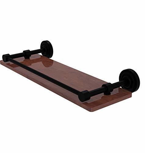 Allied Precision Industries Allied Brass Dt-1-16-Gal-Irw Dottingham Collection 16 Inch Solid Ipe Ironwood Gallery Rail Wood Shelf, Matte Black