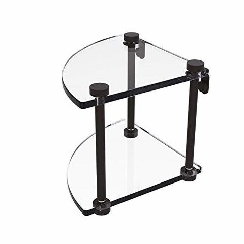 Allied Precision Industries Allied Brass Ns-3 Two Tier Corner Glass Shelf, Oil Rubbed Bronze