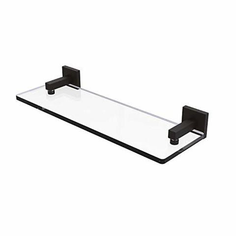 Allied Precision Industries Allied Brass Mt-1-16 Montero Collection 16 Inch Vanity Beveled Edges Glass Shelf, Oil Rubbed Bronze