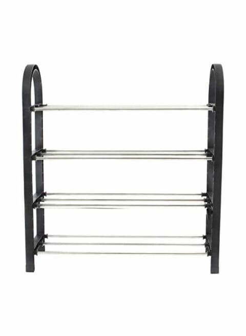 Generic 4 Layer Shoe Rack Black/Silver