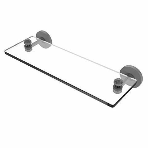 Allied Precision Industries Allied Brass Sb-1/16 South Beach Collection 16 Inch Vanity Beveled Edges Glass Shelf, Matte Gray