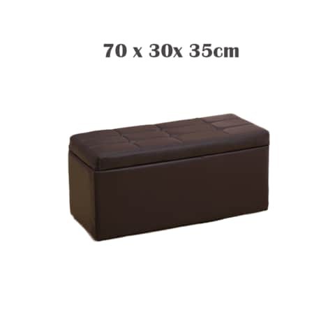 Paddia Storage Shoe Bench Ottoman Cube Foot Rest Stool With Hinged Lid (70 x 30 x 35cm, Coffee)