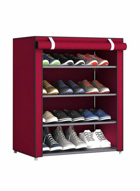 Generic Five-Layered Shoe Rack Jujube Red 57X15X7Centimeter