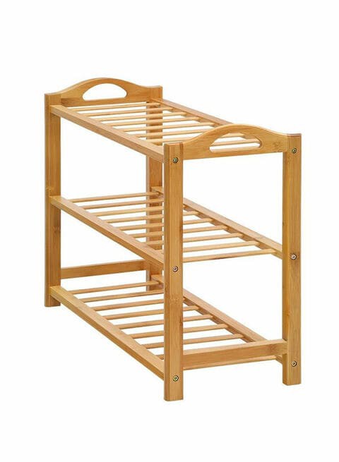 3-Tier Shoe Rack Organizer Natural Bamboo