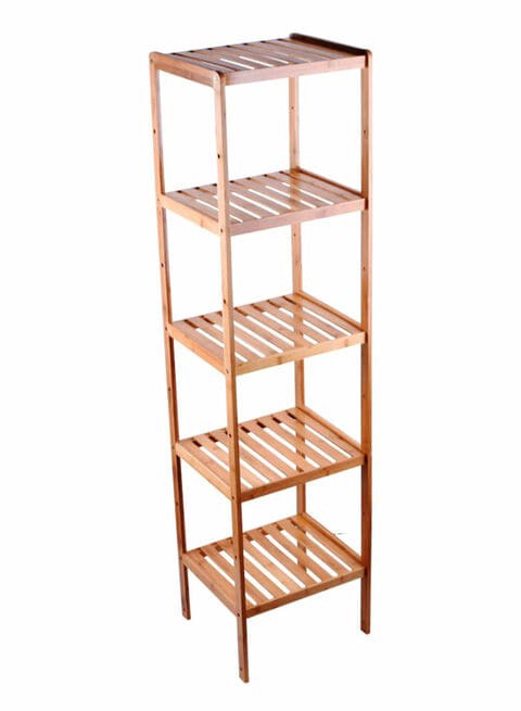 5-Shelf Bamboo Storage Rack Brown