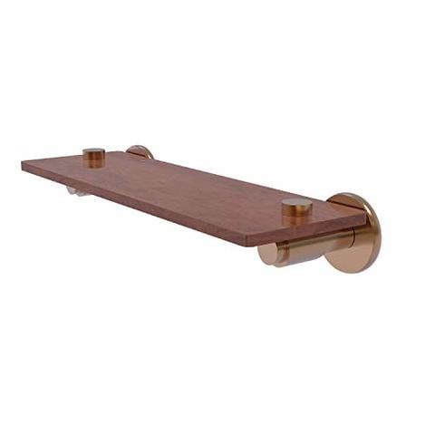 Allied Precision Industries Allied Brass Tr-1-16-Irw Tribecca Collection 16 Inch Solid Ipe Ironwood Wood Shelf, Brushed Bronze