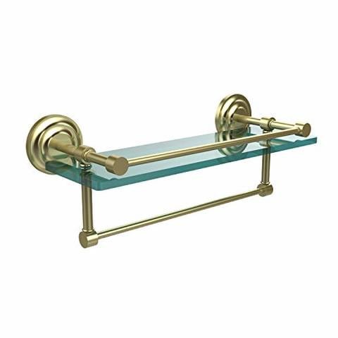 Allied Precision Industries Allied Brass Qn-1Tb/16-Gal-Sbr 16 Inch Gallery Towel Bar Glass Shelf, Satin Brass