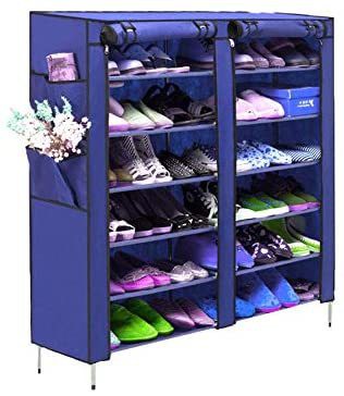 Multi-purpose Portable Folding Dustproof Shoes Rack with Cover for Home &amp; Office, 12 Layer (118x30x120CM) (Pack of 1 Unit)