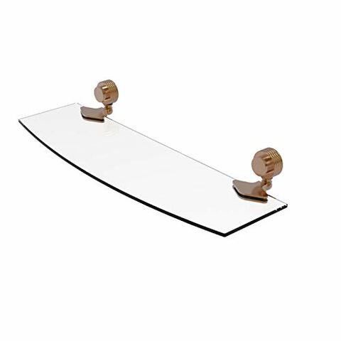 Allied Precision Industries Allied Brass 433G/18-Bbr Venus Collection 18 Inch Groovy Accents Glass Shelf, 18-Inch By 5-Inch, Brushed Bronze