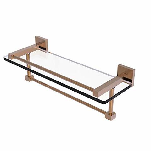 Allied Precision Industries Allied Brass Mt-1-16Tb-Gal Montero Collection 16 Inch Gallery Towel Bar Glass Shelf, Brushed Bronze