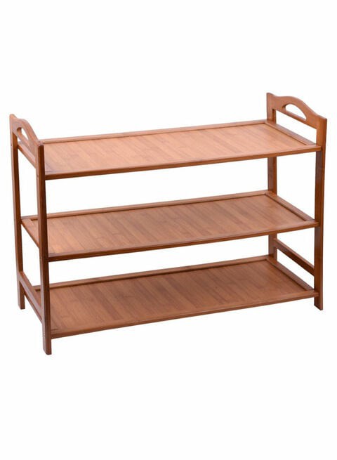 3-Shelf Shoe Organizer Rack Brown