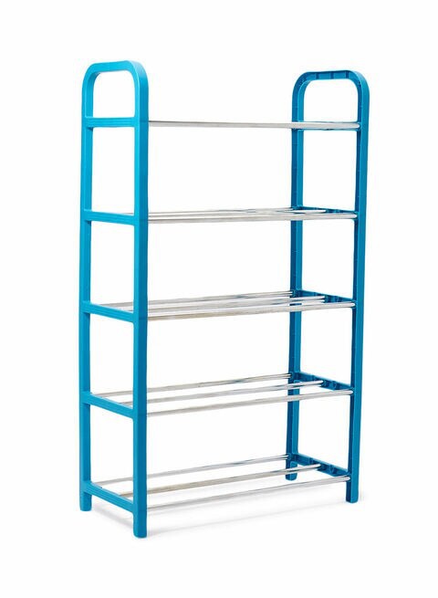 Generic 4 Layer Stackable Shoe Rack Blue/Silver