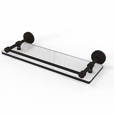 Allied Precision Industries Allied Brass Dt-1/16-Gal-Orb Dottingham 16 Inch Gallery Rail Glass Shelf, Oil Rubbed Bronze