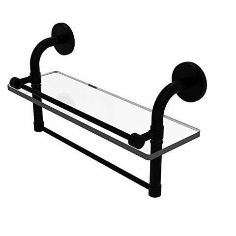 Allied Precision Industries Allied Brass Rm-1-16Tb-Gal Remi Collection 16 Inch Gallery Towel Bar Glass Shelf, Matte Black