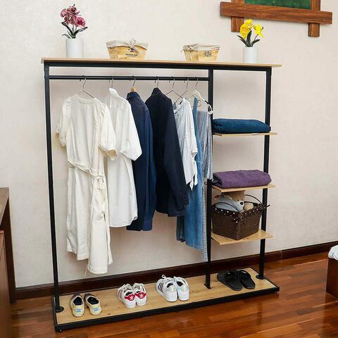 Yatai Metal Wood Clothes Garment Rack