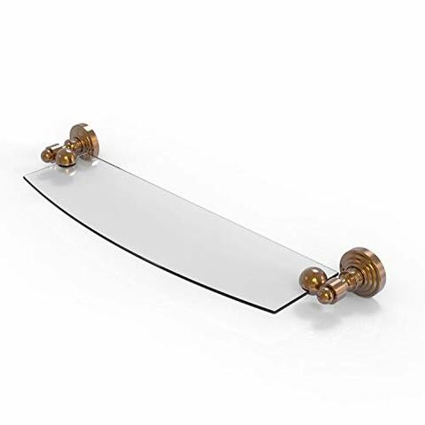 Allied Precision Industries Allied Brass Wp-33/18 Waverly Place 18 Inch Glass Shelf, Brushed Bronze