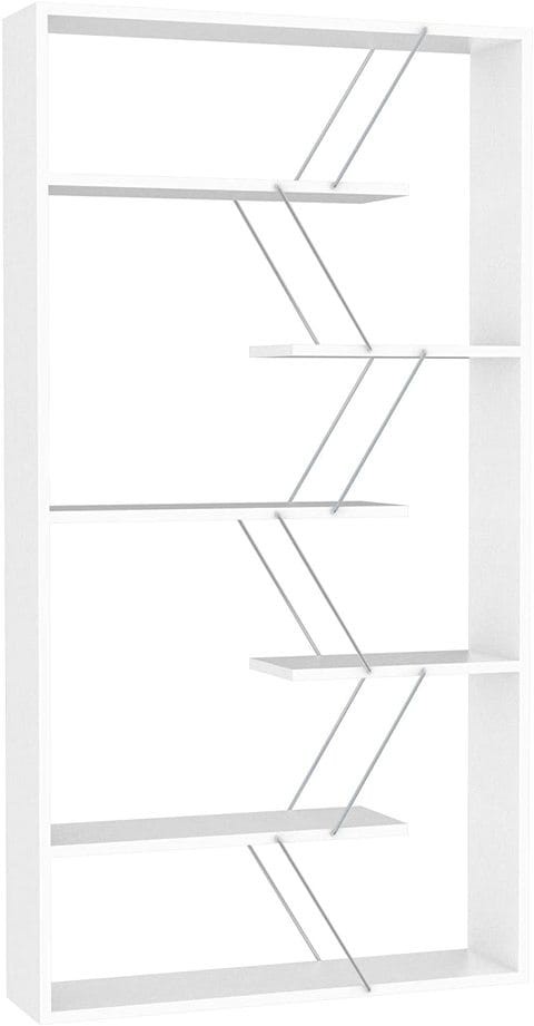 Home Canvas Tars Bookcase (White-Chrome)