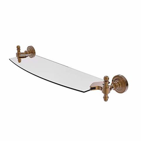 Allied Precision Industries Allied Brass Rd-33/18 Retro Dot 18 Inch Glass Shelf, Brushed Bronze