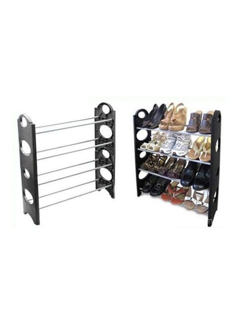 Generic 4 Layer Stackable Shoe Rack Black