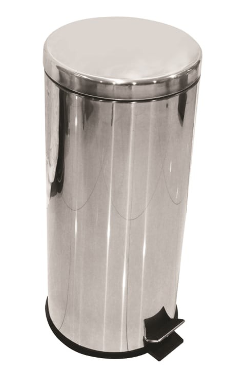 AKC Stainless Steel Dust Bin Metallic Silver 40L