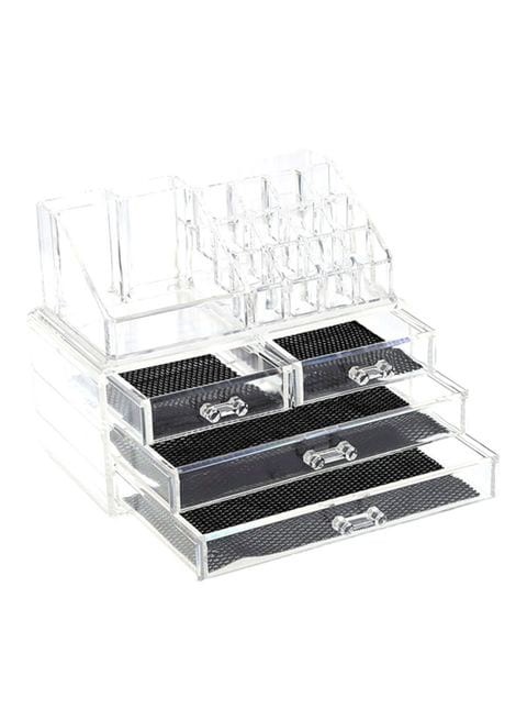 Generic - 2-Piece Acrylic Jewelry And Cosmetic Storage Display Boxes Black/White