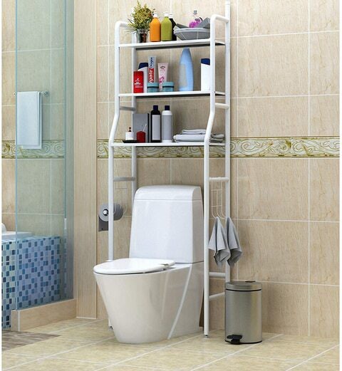 Toshionics 3 Tier Over The Rack Stainless Steel Toilet Cabinet Shelving Bathroom Rack Bathroom Space Saver Shelf Organizer Holder