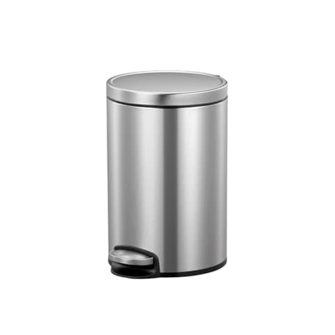 EKO Stainless Steel Step Trash Bin Metallic Silver 8L