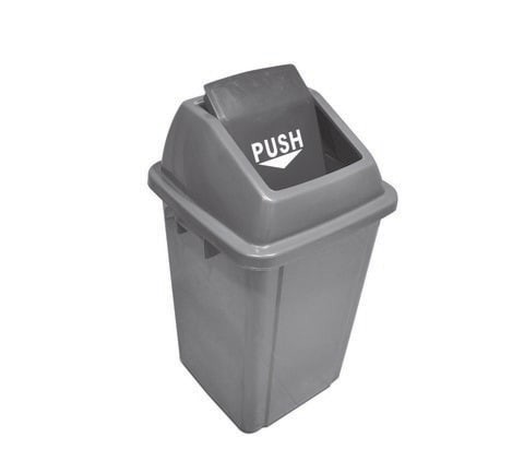 AKC Swing Top Quadrate Garbage Bin Grey 60L