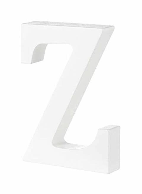 East Lady Decorative Wooden Alphabet Letter Z White 15x12x0.7cm