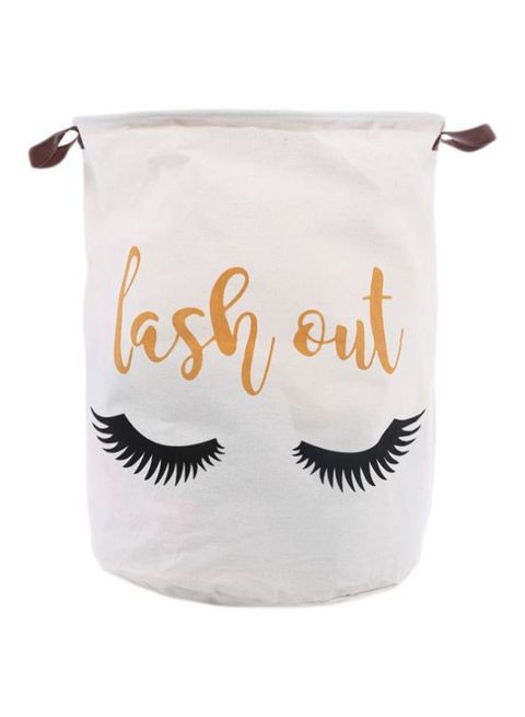 MissTiara Eyelash Printed Rounded Storage Basket White/Black/Orange 40x50centimeter