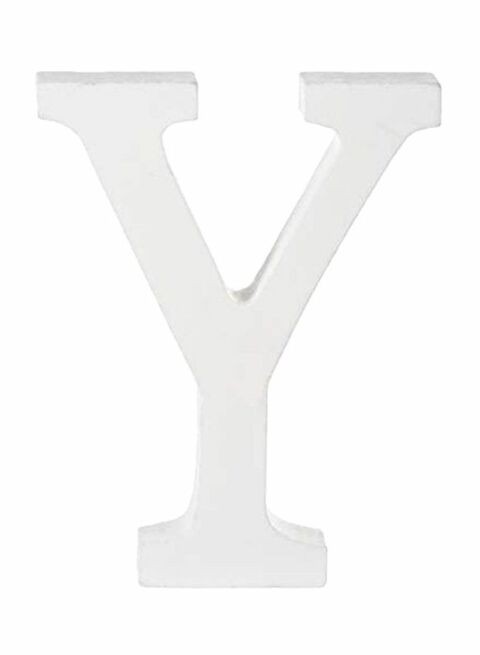 East Lady Decorative Wooden Alphabet Letter Y White 15x12x0.7cm