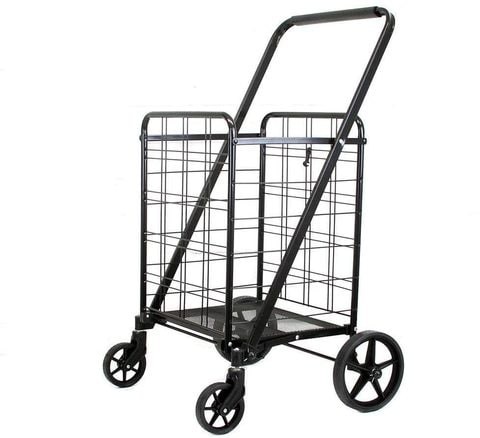 Generic Black Heavy Duty Portable Folding Shopping Utility Cart Trolley