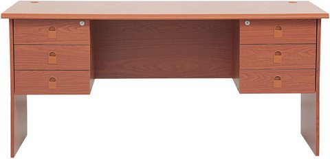 Generic Aft Office Table With 2 Sided Drawers, Cherry Brown - 160 X 50 X 75 Cm