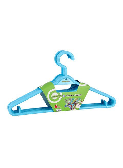 ROYALFORD 6-Piece Clothes Hanger Blue 34cm