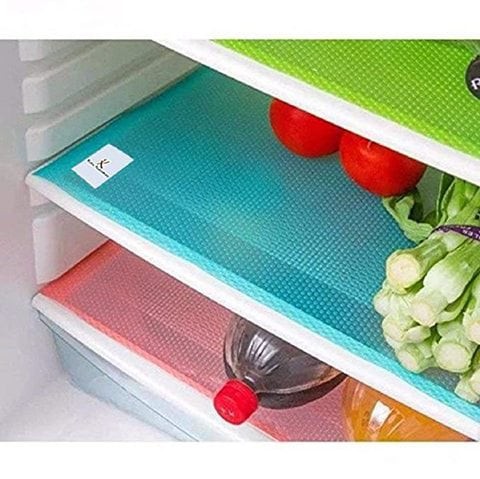 Kuber Industries PVC 6 Piece Refrigerator Drawer Mat Set - Multicolour