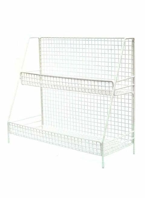 East Lady 2-Tier Kitchen Storage Rack White 40x35x15cm